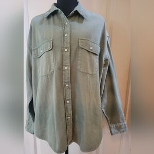 Aerie Sage Green Button-Up Shirt